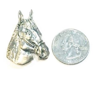 ⬇️ Vtg 925 Sterling Silver Horse Head Lapel Pin